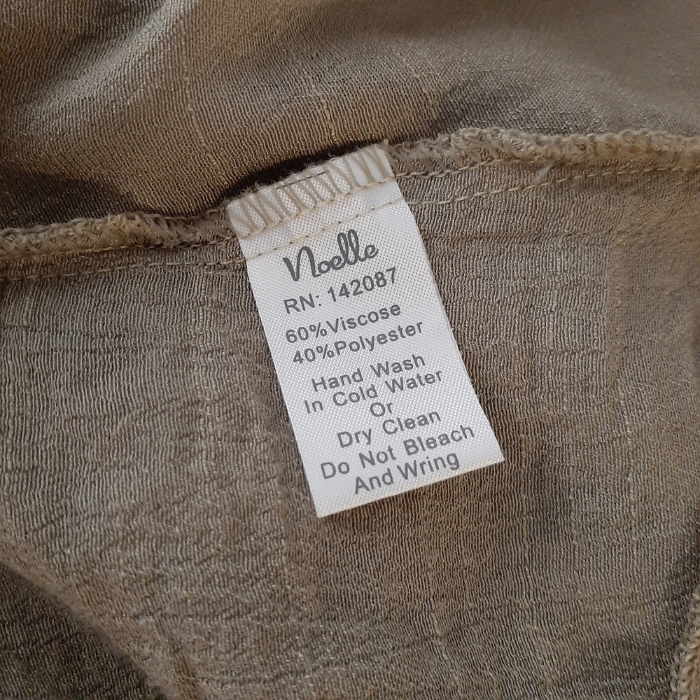 Noelle Lagenlook Tan and Cream Midi To Maxi Dress Size Medium - Picture 10 of 15